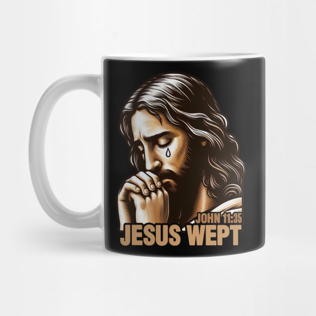 John 11:35 Jesus Wept Bible Quote Garden of Gethsemane by Plushism